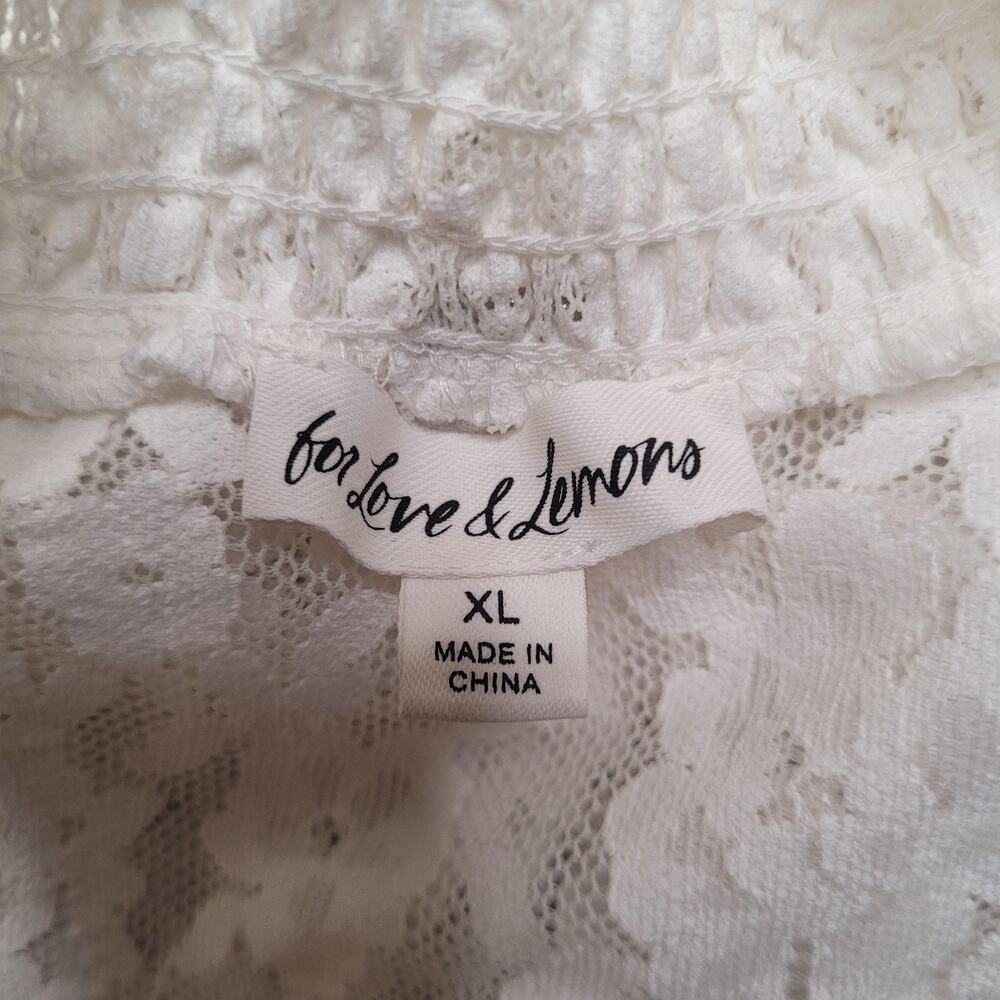 For Love & Lemons White Lace Peasant Blouse - Picture 6 of 13